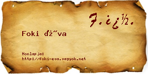 Foki Éva névjegykártya